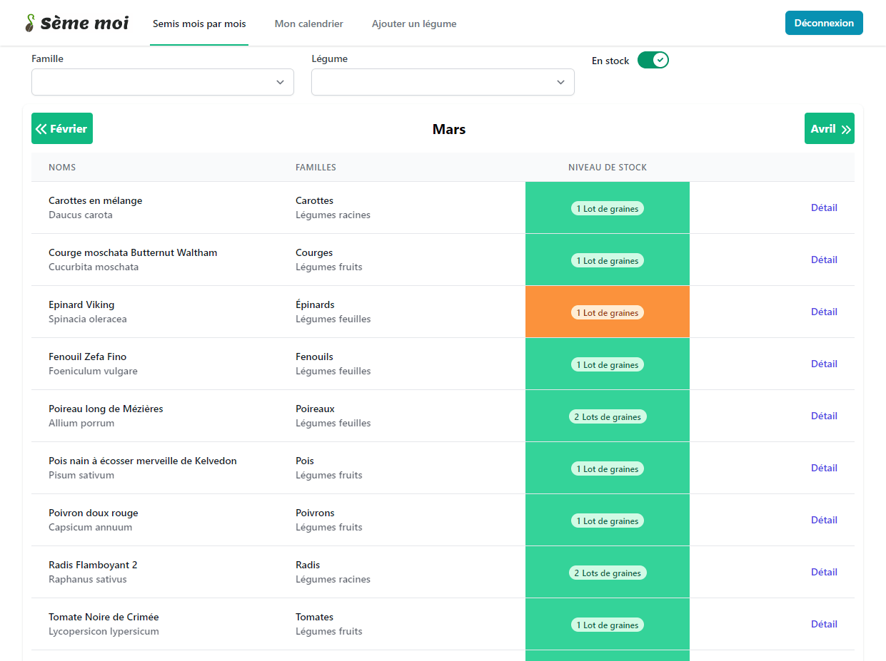 Aperçu de l'interface de sememoi.fr