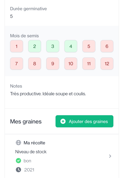 Fiche légume